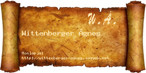 Wittenberger Ágnes névjegykártya